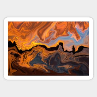 Liquid Marble, Sunset Colours Sticker